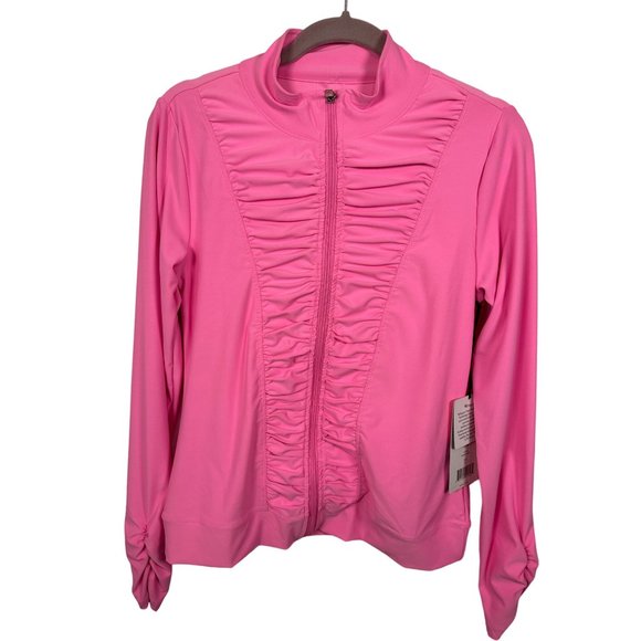 NWT 90 Degrees by Reflex Womens Athletic Zip up Jacket Medium $139 Nylon Blend - Picture 1 of 11